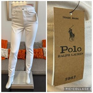 ❣️🆕Polo Ralph Lauren Mid Rise Skinny Jeans in White / Amesbury Wash $198 MSRP❣️